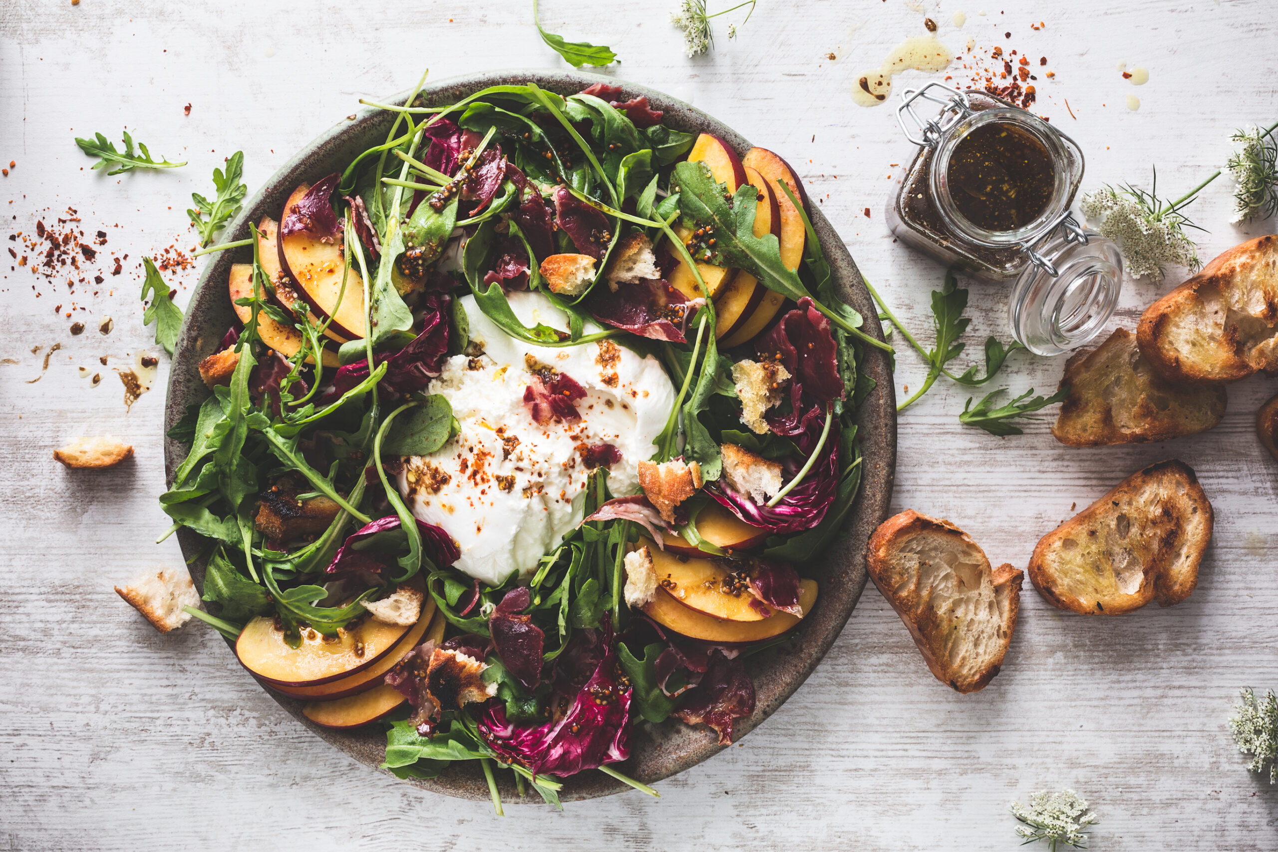 Arugula Burrata Peach Salad